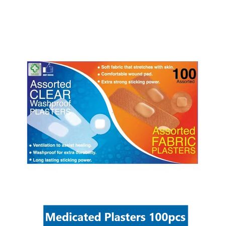 Assorted Clear Washproof Plasters 100ps