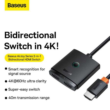 Baseus AirJoy Series 2 in 1 HDMI Switch with Cable