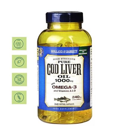 Holland & Barrett Pure Cod Liver Oil 1000mg Softgel