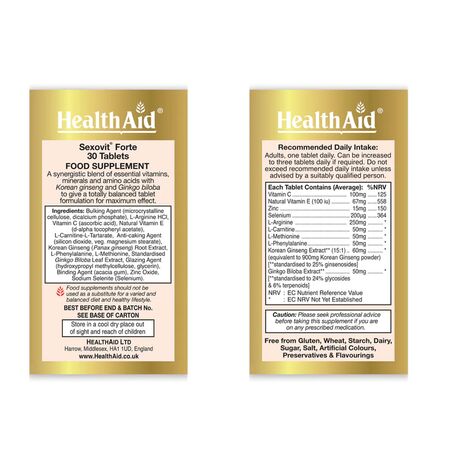 Health Aid Sexovit Forte One A Day 30 Tablets