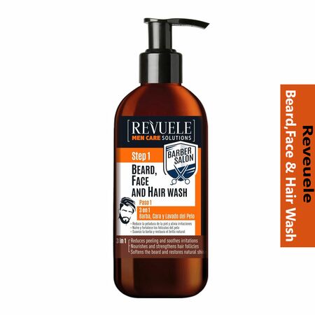 Revuele Men Care Barber Salon Beard, Face & Hair Wash 300ml