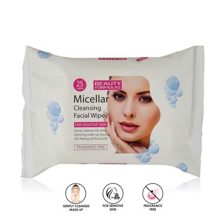 Beauty Formulas Micellar Cleansing Facial Wipes 25pcs