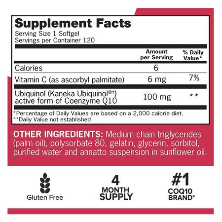 Qunol Mega CoQ10 Absorption 100mg 120 Tablets