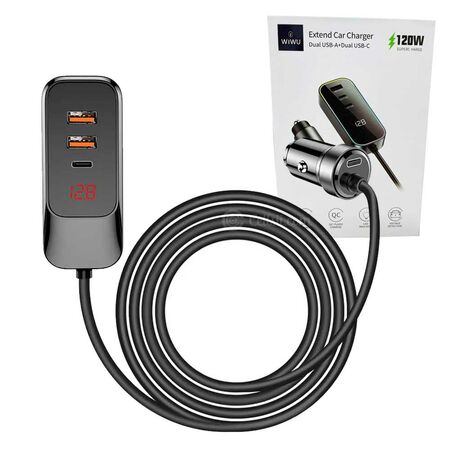 WiWU USB-A + USB-C Car Charger