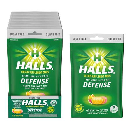 Halls Citrus Vitamin C Cough Drops 25pcs