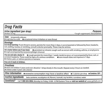 Halls Relief Honey Lemon Cough Drops