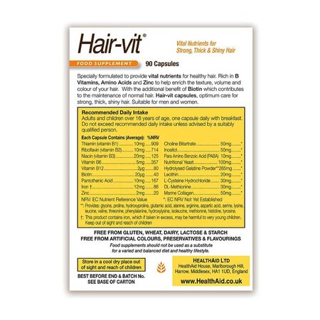 Health Aid Hair-Vit Strong, Thick & Shiny Hair Capsules