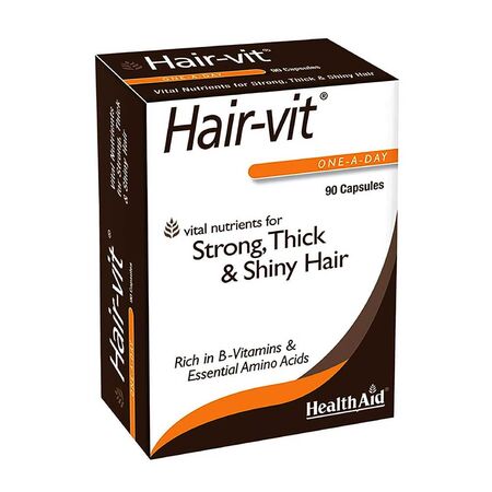 Health Aid Hair-Vit Strong, Thick & Shiny Hair 90 Capsules