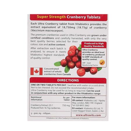 Vitabiotics Ultra Cranberry 30 Tablets