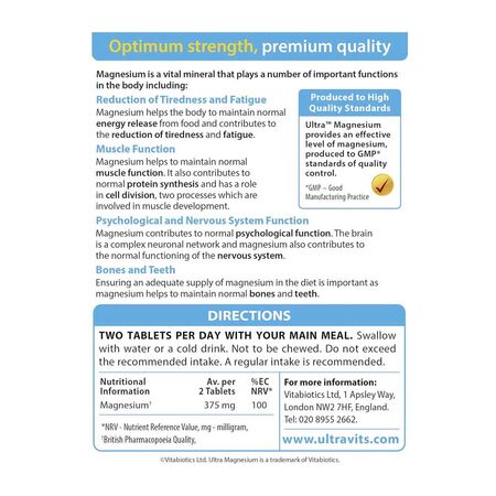 Vitabiotics Ultra Magnesium Tablets