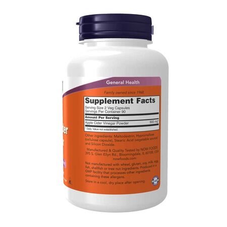 Now Apple Cider Vinegar 450mg Capsules