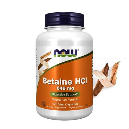 Now Betaine HCI 648mg 120 Capsules