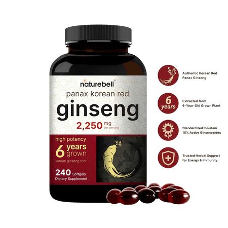 Naturebell Panax Korean Red Ginseng 240 Softgel