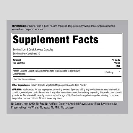 Piping Rock Korean Panax Ginseng Capsules