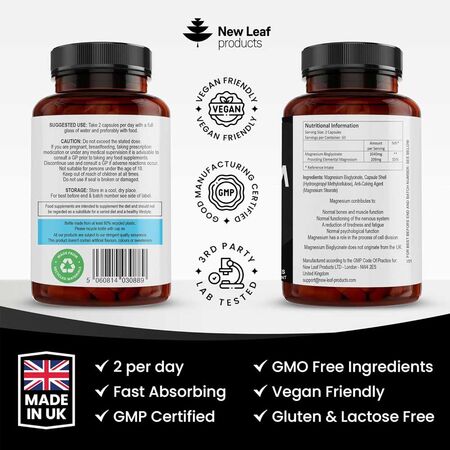 New Leaf Magnesium Glycinate Capsules New Leaf Magnesium Glycinate Capsules