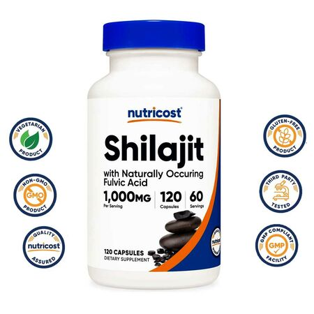Nutricost Shilajit with Naturally Occuring Fulvic Acid 120 Capsules