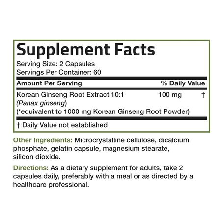 Bronson’s Korean Panax Ginseng 1000mg 120 Tablets