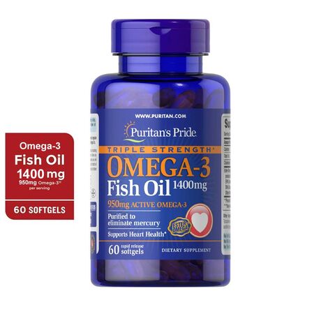 Puritan's Pride 1400mg Omega-3 Fish Oil 60 Tablets Puritan's Pride 1400mg Omega-3 Fish Oil 60 Tablets