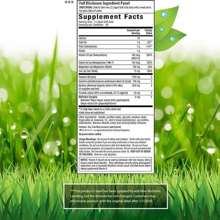 Irwin Mega D3 & K2 + Turmeric Extract Softgels