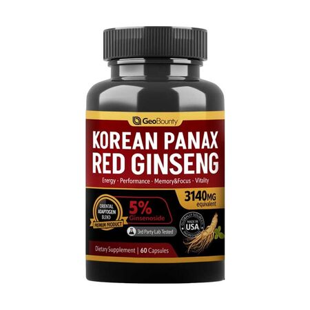 GeoBounty Korean Red Ginseng Supplement Capsules