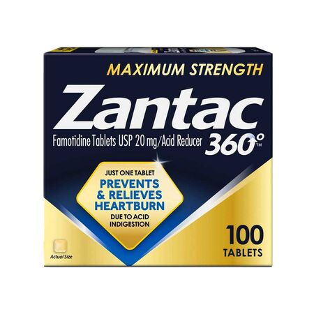 Zantac 360 Maximum Strength 100 Tablets