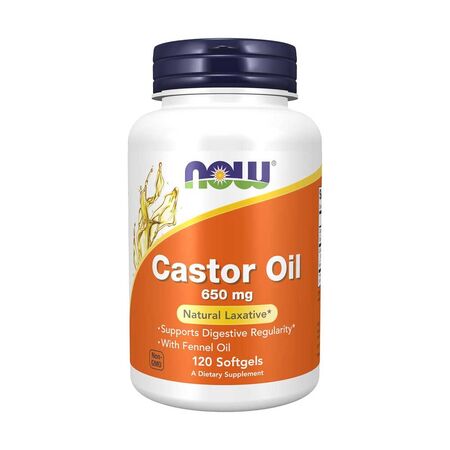 Now Castor Oil 650mg 120 Softgels