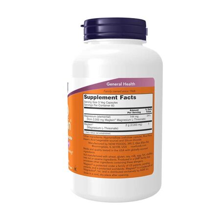 Now Magtein Magnesium L-Threonate Tablets
