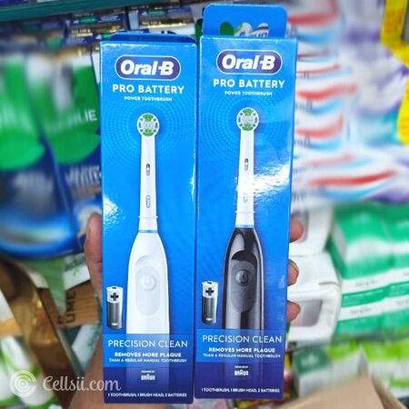 Oral B Pro Battery Power Toothbrush Black White Color