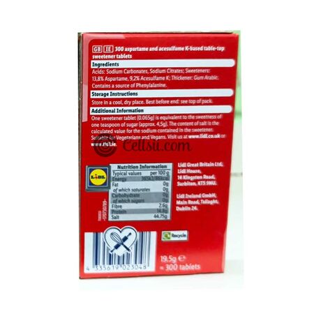 Belbake-Aspartame-Sweeteners-Tablets Specifications
