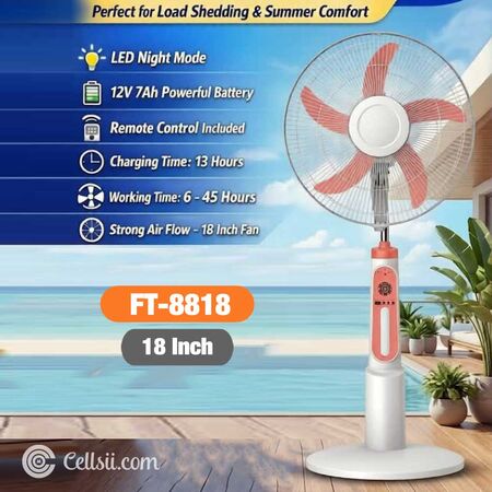 Future FT-8818 Rechargeable Stand Fan 18 Inch