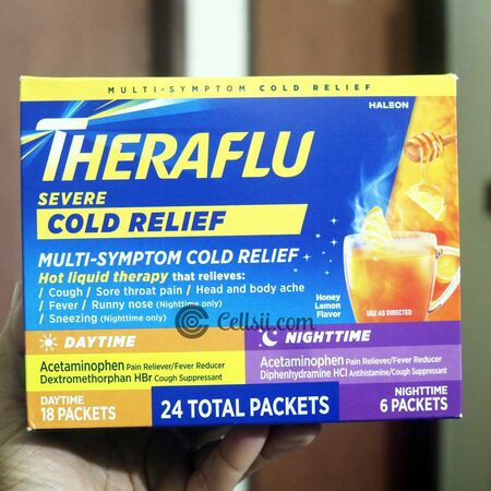 Theraflu Multi-Symptom Severe Cold Relief Day & Night Time 24 Packets