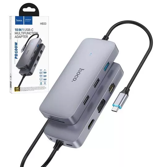 Hoco HB33 Type-C 10 in 1 Multification Docking Station