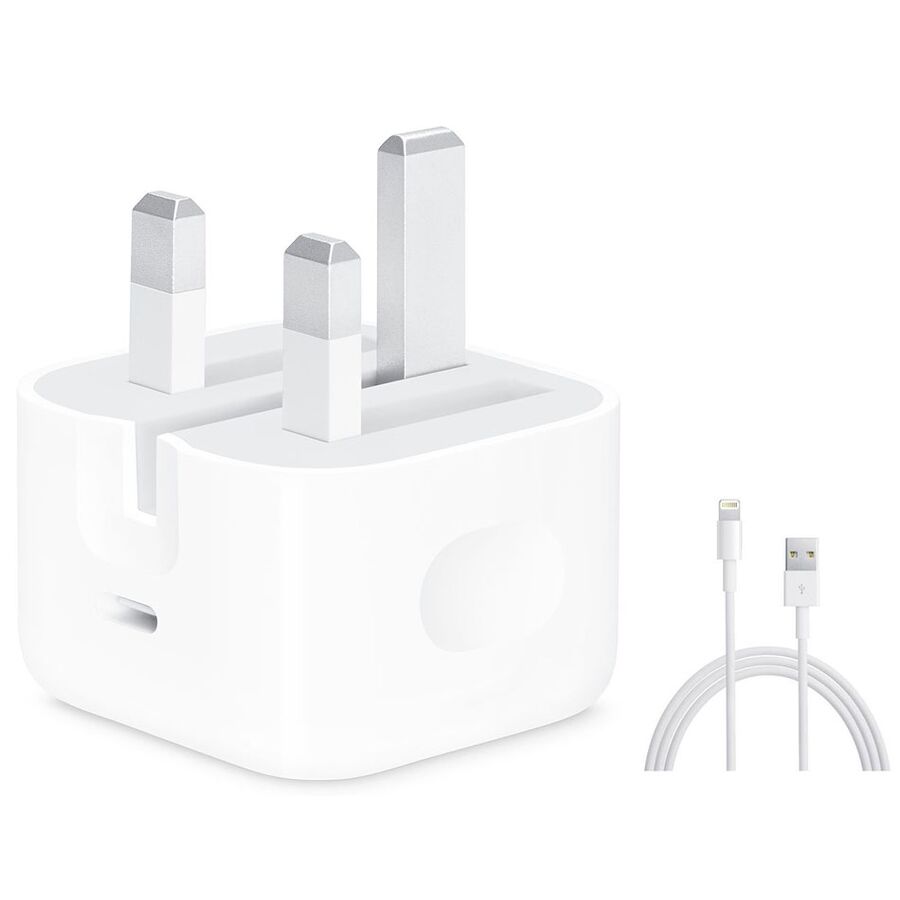 Apple iPhone 18W USB C Power Adapter to Lightning Cable Power Adapters