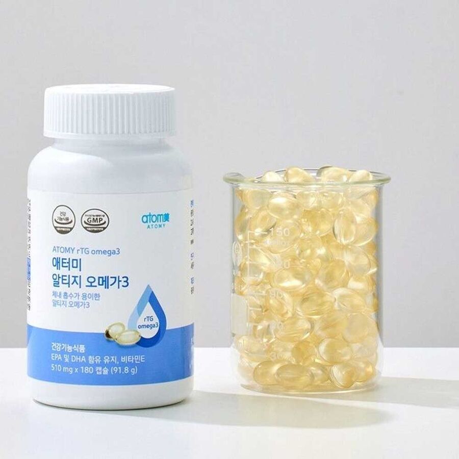 Atomy rTG Omega 3 EPA+DHA 600mg Vegi 180 Tablets