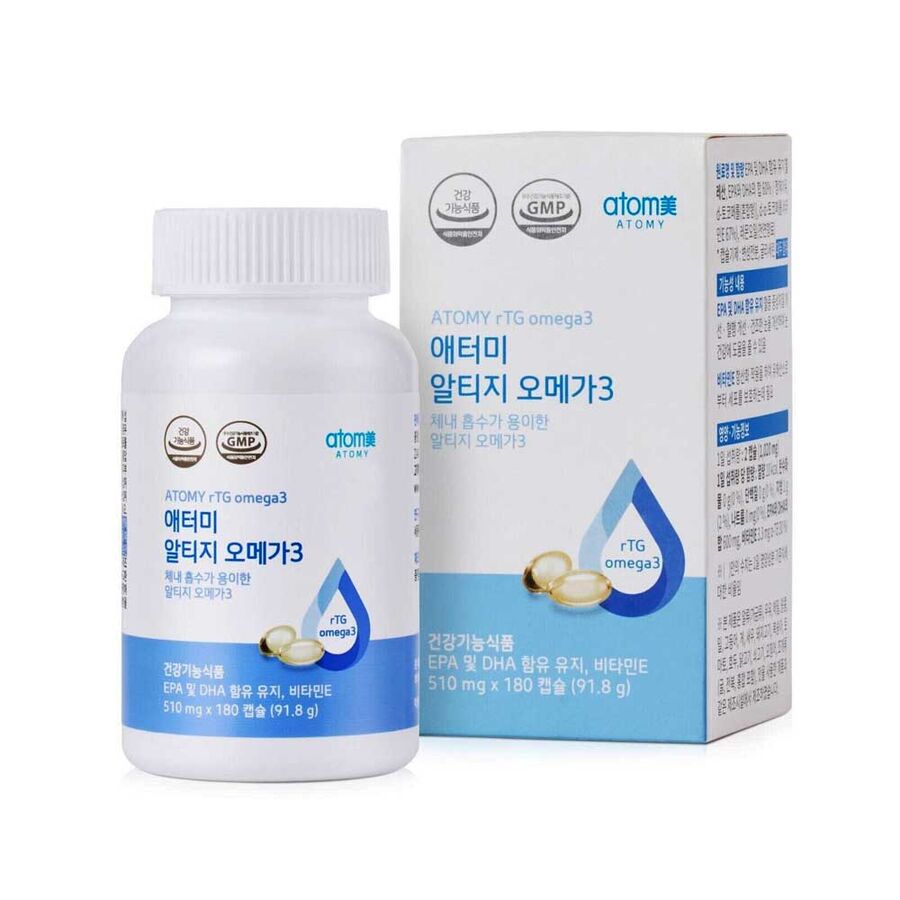 Atomy rTG Omega 3 EPA+DHA 600mg Vegi 180 Tablets