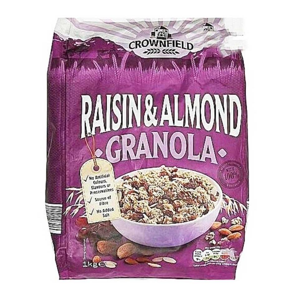 Crownfield Raisin & Almond Granola 1Kg Cereals & Muesli